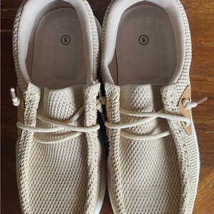 Beige Casual Knit Sneakers